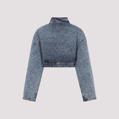 Alaïa Cropped Denim Jacket With Classic Collar