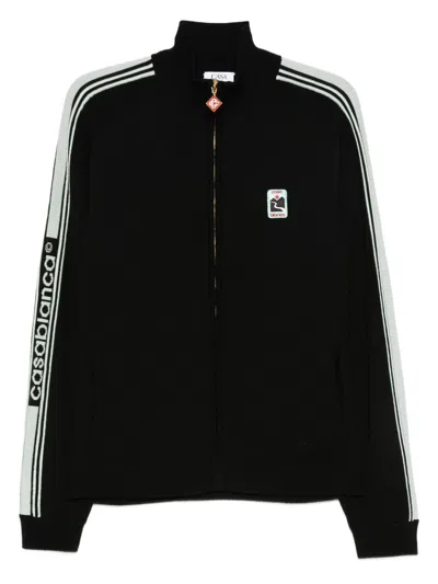 Casablanca Merino Wool Sweatshirt With Logo In Black