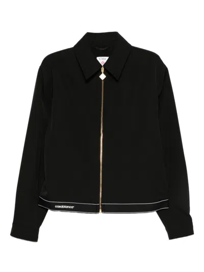 Casablanca Tailored Wool Jacket With Contrasting Logo In Black