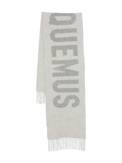 Jacquemus Wool Scarf With Logo In Gray