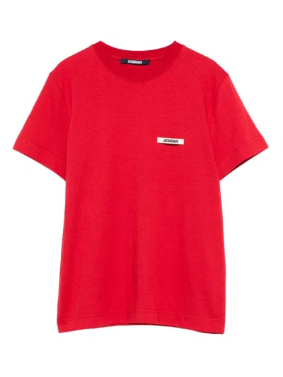 Jacquemus Round Neck Short Sleeve T-shirt In Red