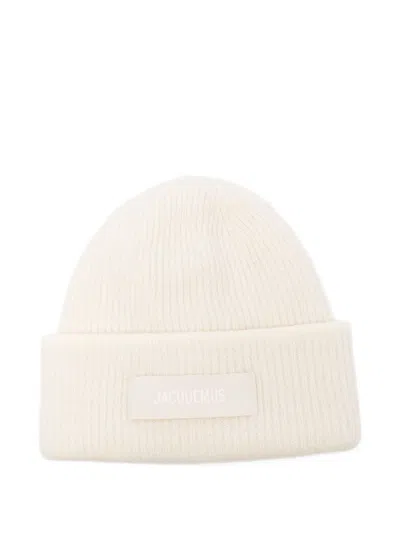 Jacquemus The Gros Grain Beanie Hat In White