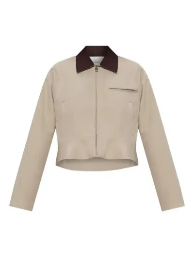 Jw Anderson Cropped Zip-front Jacket In Neutral