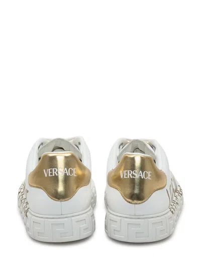 Versace Logo Greca Low-top Sneakers In White