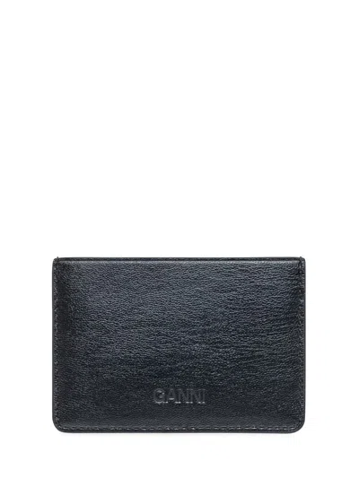 Ganni Women Bou Animals Cards Holder In Black