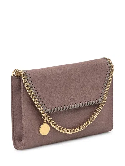 Stella Mccartney Womens Moss Falabella Faux-leather Chain Wallet In Brown