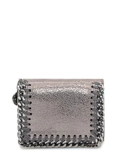 Stella Mccartney Falabella Tri-fold Wallet In Silver