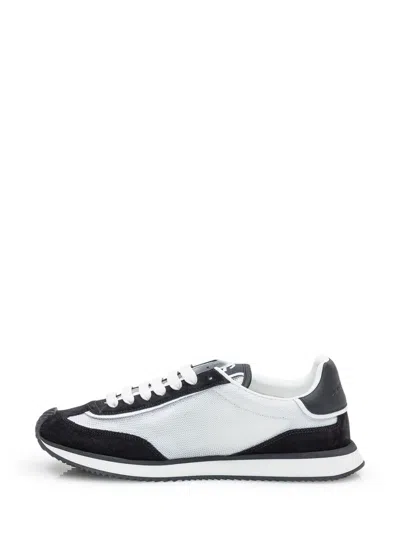 Dolce & Gabbana Low-top Mesh Sneakers With Suede Inserts In Black