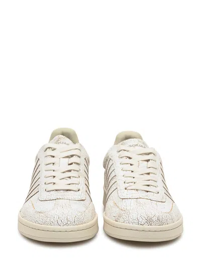 Dsquared2 Dsquared White Leather Boxer Sneakers In Neutral