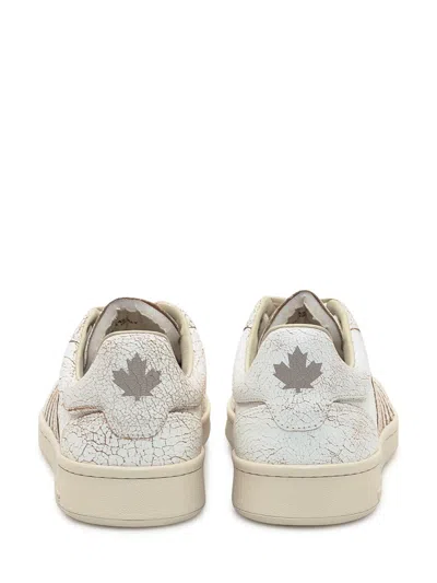 Dsquared2 Dsquared White Leather Boxer Sneakers In Neutral
