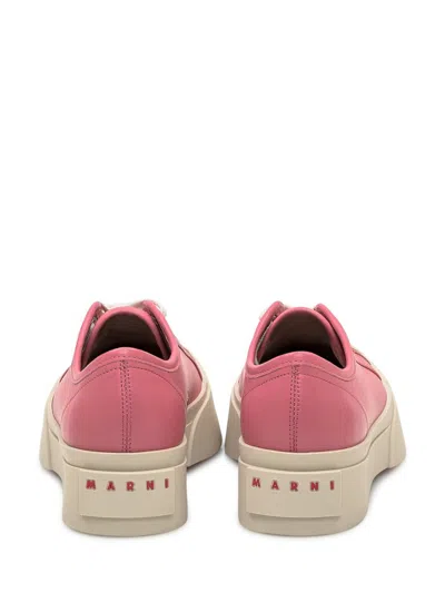 Marni Pablo Platform Sole Lace-up Sneakers In Pink