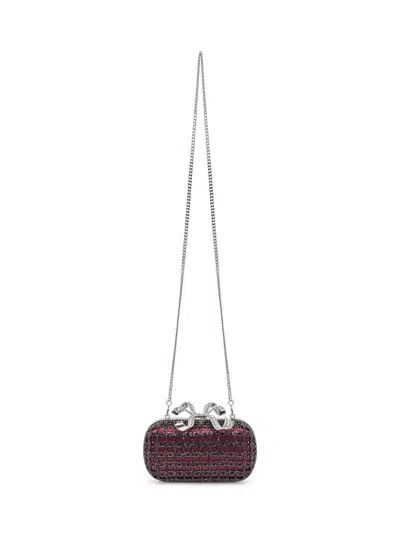 Self-portrait Clutch Bag With Bow And Crystals