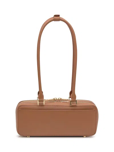 Self-portrait Tan Leather Baguette Shoulder Bag With Charm