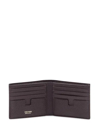 Tom Ford Leather Wallet In Burgundy