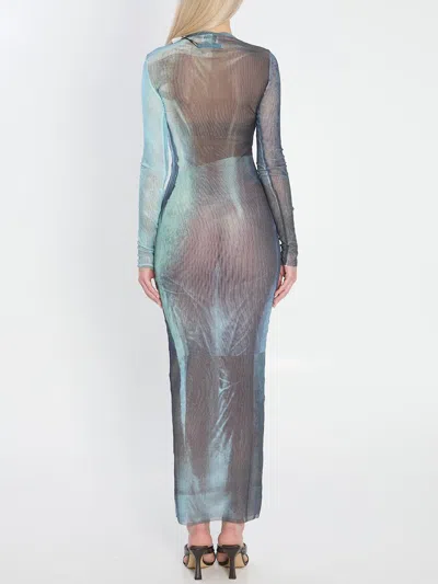 Jean Paul Gaultier Water Print Maxi Dress In Multi