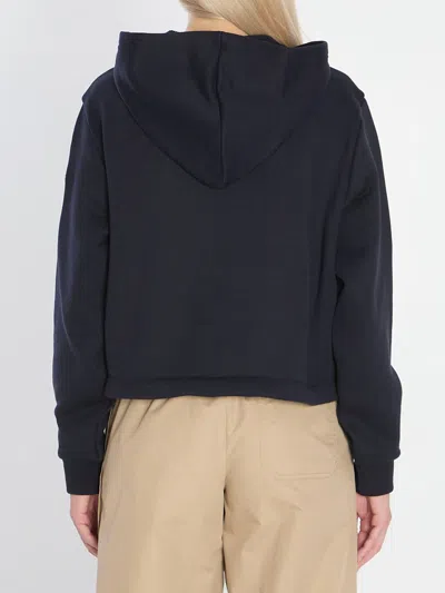 Moncler Logo Patch Zip-up Hoodie In Black