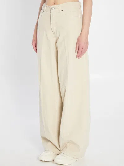 Haikure Oversized Velvet Trousers Belt Loops In Brown