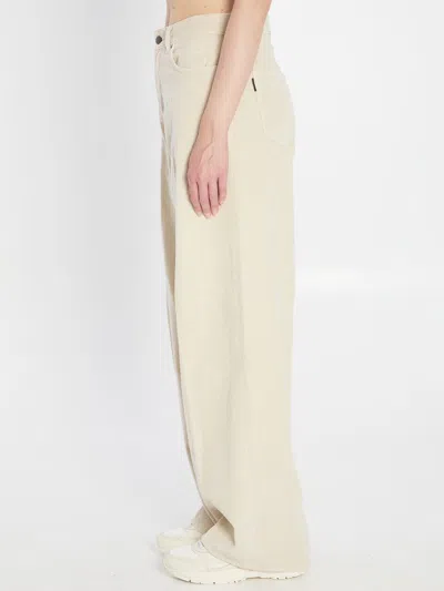 Haikure Oversized Velvet Trousers Belt Loops In Brown