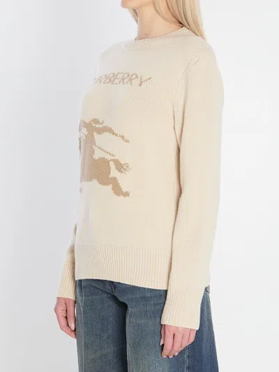 Burberry Wool-cashmere Blend Sweater With Contrasting Graphic