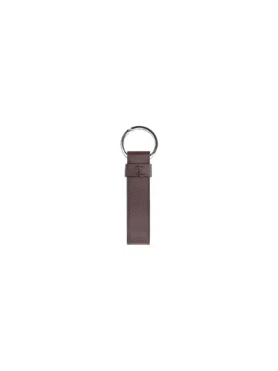 Tod's "t Timeless" Logo Keychain In Brown