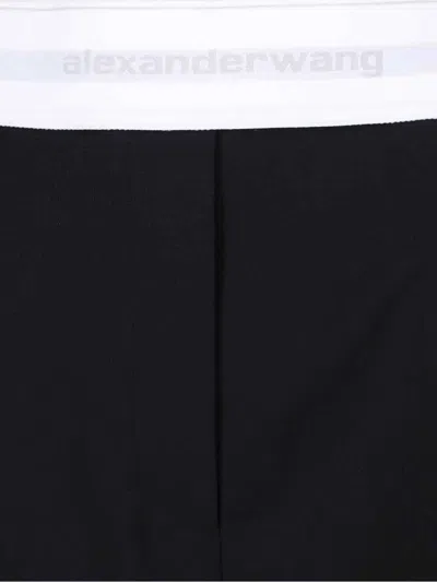 Alexander Wang High Waisted Pleated Short With Logo Elastic Clothing In Black