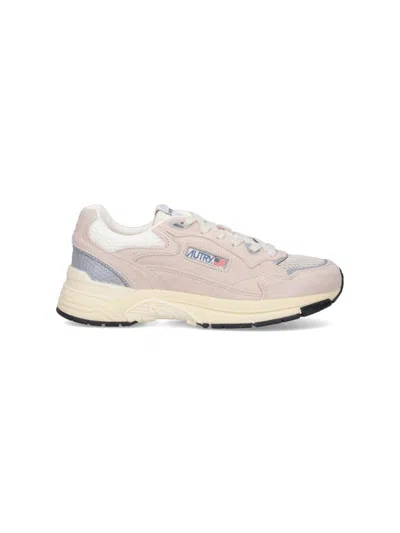 Autry Hyperway Mesh And Suede Sneakers In Neutral