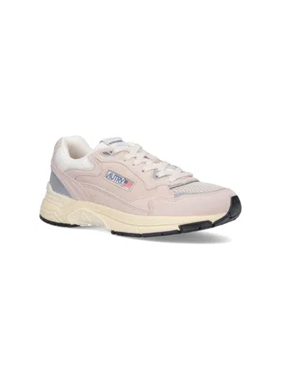 Autry Hyperway Mesh And Suede Sneakers In Neutral