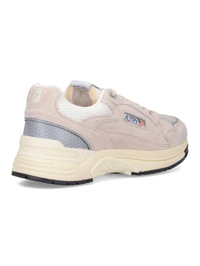 Autry Hyperway Mesh And Suede Sneakers In Neutral