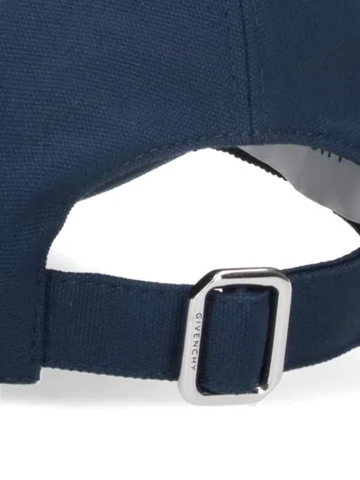 Givenchy Embroidered Cap With Curved Brim And Metal Buckle In Blue