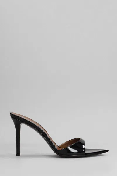 Giuseppe Zanotti Intriigo Strap 90 Sandals In Black Patent Leather In Multi