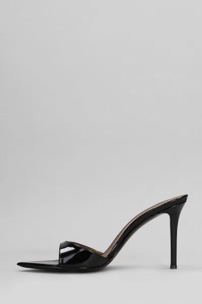 Giuseppe Zanotti Intriigo Strap 90 Sandals In Black Patent Leather In Multi