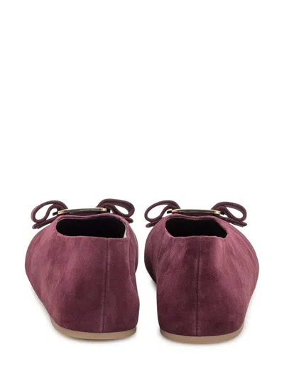 Ferragamo Vara Bow Ballerinas In Burgundy