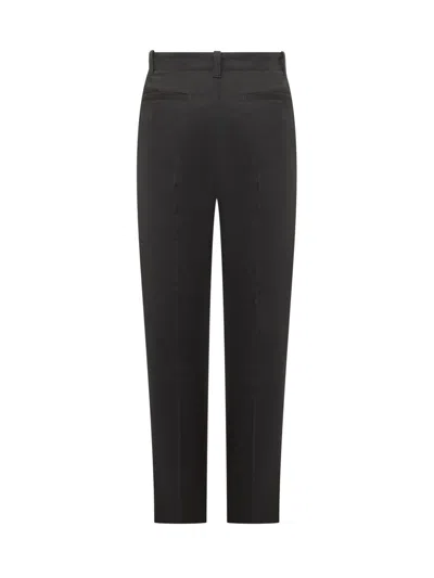 Versace Casual Cotton Gabardine Trousers In Black