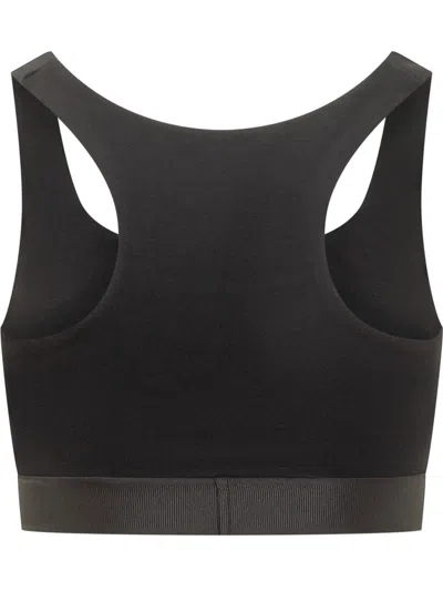 Versace Logo Label Jacquard Sports Bra In Black