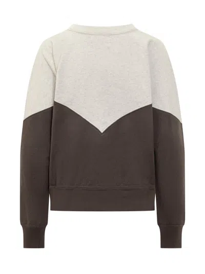 Isabel Marant Étoile Houston Sweatshirt With Flocked Logo In Brown