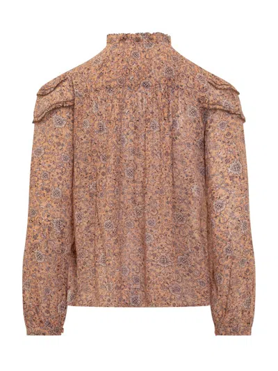 Isabel Marant Étoile Isabel Marant Etoile  Christa Blouse With Tapestry Print In Brown
