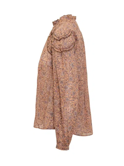 Isabel Marant Étoile Isabel Marant Etoile  Christa Blouse With Tapestry Print In Brown