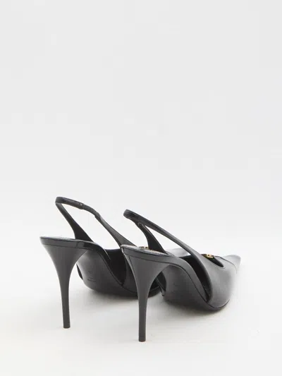 Saint Laurent Babylone Breteuil Open Back Pump In Smooth Leather In Black