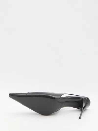Saint Laurent Babylone Breteuil Open Back Pump In Smooth Leather In Black