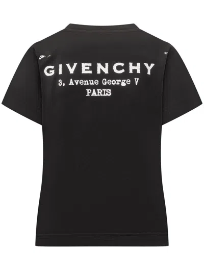 Givenchy Black Cotton Jersey Crewneck T-shirt In Black