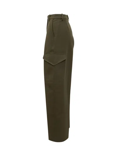 Givenchy Cotton Blend High Waist Cargo Pants In Green