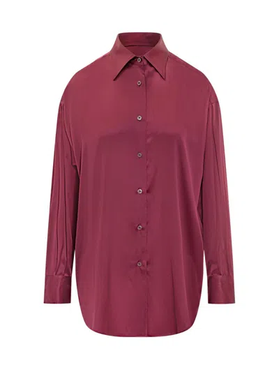 Tom Ford Satin Relaxed Shirt In Red