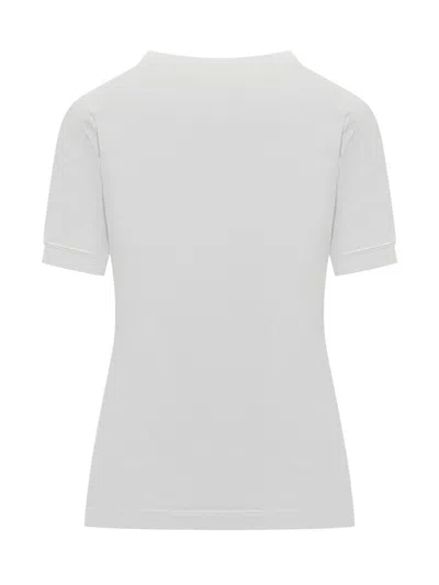 Dolce & Gabbana Jersey T-shirt With Lace Inlay In White