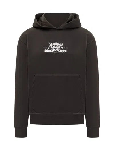 Kenzo Happy Tiger Hoodie In Black