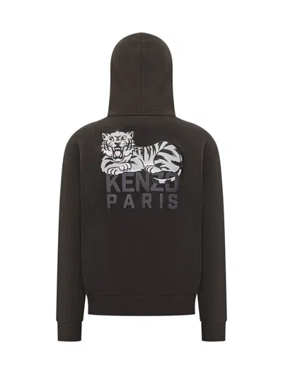 Kenzo Happy Tiger Hoodie In Black