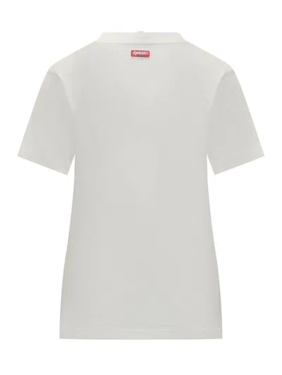 Kenzo Graphic Print Crewneck Short Sleeve T-shirt In White