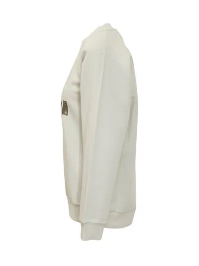 Marni White Cotton Sweatshirt With Tulip Print In White