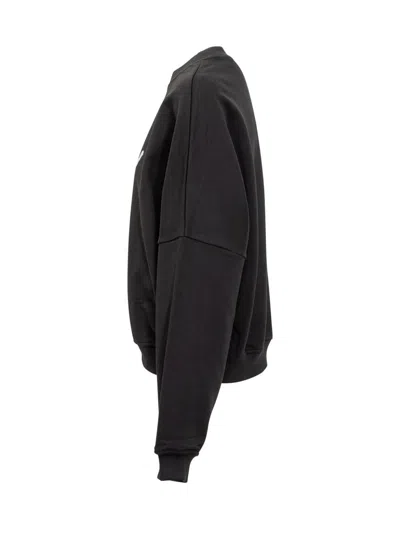 Marni Relaxed Fit Black Sweatshirt With Textured Logo In Black