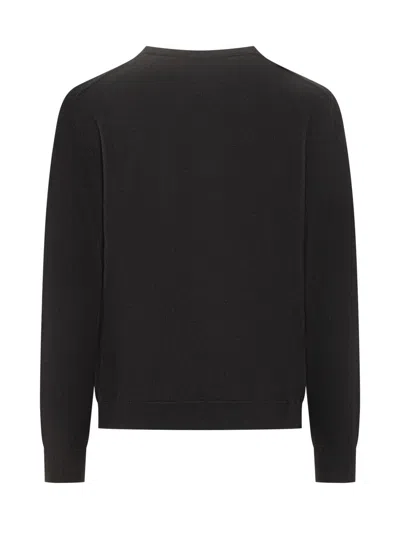 Etro Wool Sweater With Embroidered Monogram In Black