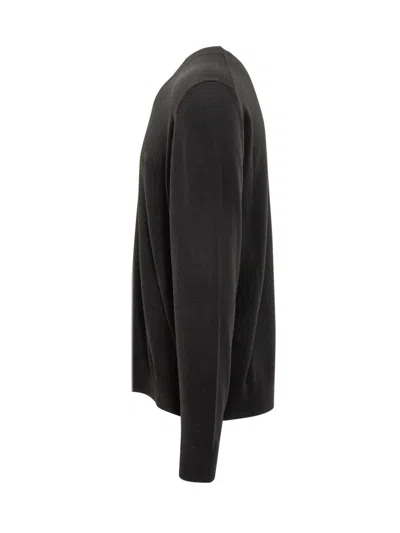Etro Wool Sweater With Embroidered Monogram In Black